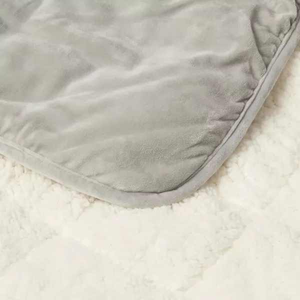 Comfort Spaces Reversible Weighted Blanket AdultGlass Beads Filling All Season Soft Heavy WrapsBox Quilted Cozy Warm Bed Cover 48quotx72quot  15lbs Mink to Microfiber GreyVelvet to Sherpa Gray