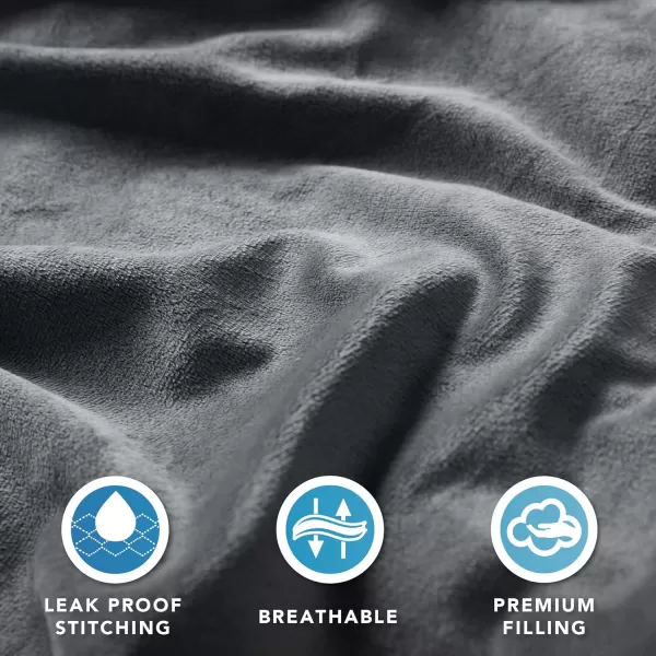 Comfort Spaces Reversible Weighted Blanket AdultGlass Beads Filling All Season Soft Heavy WrapsBox Quilted Cozy Warm Bed Cover 48quotx72quot  15lbs Mink to Microfiber GreyVelvet to Sherpa Charcoal