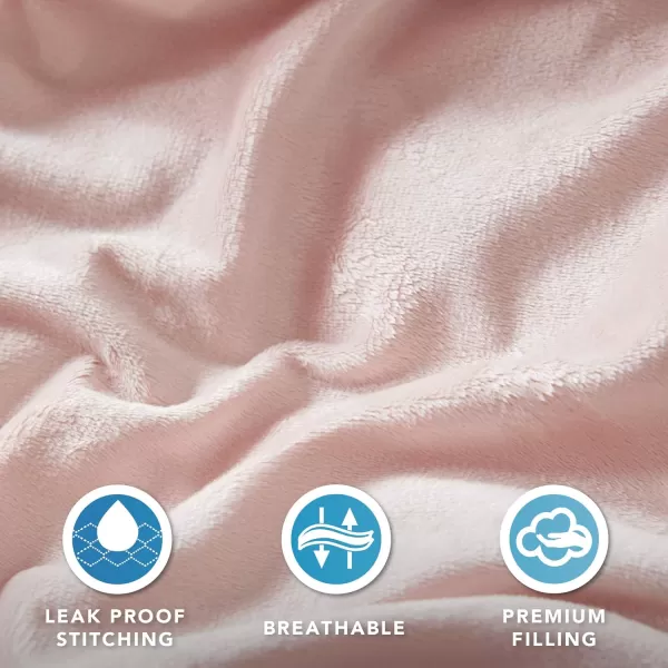 Comfort Spaces Reversible Weighted Blanket AdultGlass Beads Filling All Season Soft Heavy WrapsBox Quilted Cozy Warm Bed Cover 48quotx72quot  15lbs Mink to Microfiber GreyVelvet to Sherpa Blush