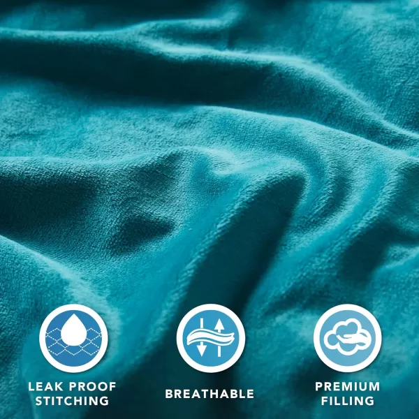 Comfort Spaces Reversible Weighted Blanket AdultGlass Beads Filling All Season Soft Heavy WrapsBox Quilted Cozy Warm Bed Cover 48quotx72quot  15lbs Mink to Microfiber GreyVelvet to Sherpa Teal