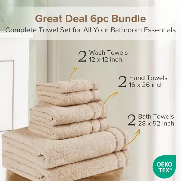 Comfort Spaces Towel Set for Bathroom 12 Piece Luxury Bath Towel Set 4 Hand Towel for Bathroom 4 Washcloth 4 Large Bath Pink Towel Sets 100 Cotton Quick Dry Towel Zero Twist Soft Lightweight BlushBeige