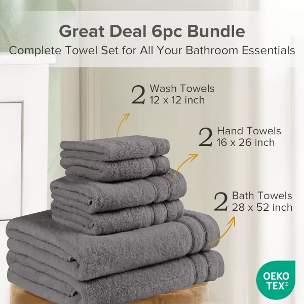 Comfort Spaces Towel Set for Bathroom 12 Piece Luxury Bath Towel Set 4 Hand Towel for Bathroom 4 Washcloth 4 Large Bath Pink Towel Sets 100 Cotton Quick Dry Towel Zero Twist Soft Lightweight BlushGrey