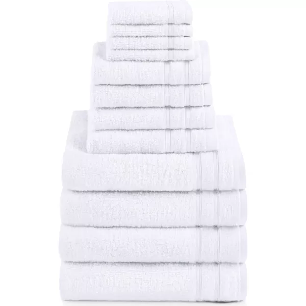 Comfort Spaces Towel Set for Bathroom 12 Piece Luxury Bath Towel Set 4 Hand Towel for Bathroom 4 Washcloth 4 Large Bath Pink Towel Sets 100 Cotton Quick Dry Towel Zero Twist Soft Lightweight BlushWhite