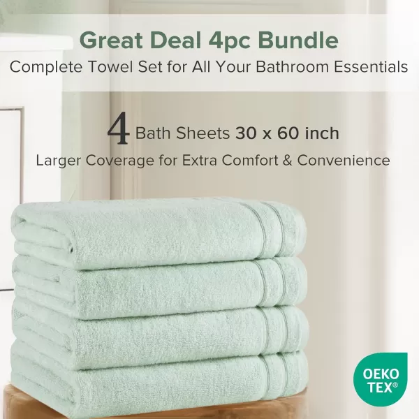 Comfort Spaces Towel Set for Bathroom 12 Piece Luxury Bath Towel Set 4 Hand Towel for Bathroom 4 Washcloth 4 Large Bath Pink Towel Sets 100 Cotton Quick Dry Towel Zero Twist Soft Lightweight BlushSeafoam