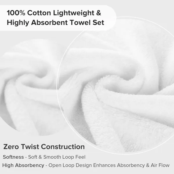 Comfort Spaces Towel Set for Bathroom 12 Piece Luxury Bath Towel Set 4 Hand Towel for Bathroom 4 Washcloth 4 Large Bath Pink Towel Sets 100 Cotton Quick Dry Towel Zero Twist Soft Lightweight BlushWhite