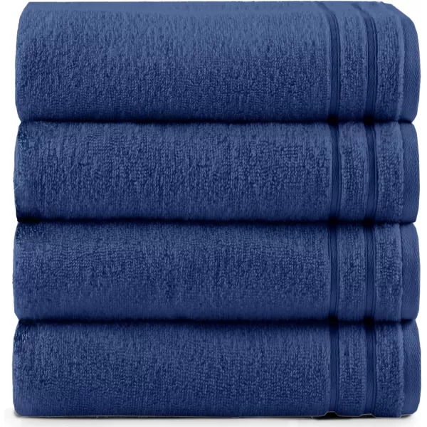 Comfort Spaces Towel Set for Bathroom 12 Piece Luxury Bath Towel Set 4 Hand Towel for Bathroom 4 Washcloth 4 Large Bath Pink Towel Sets 100 Cotton Quick Dry Towel Zero Twist Soft Lightweight BlushIndigo