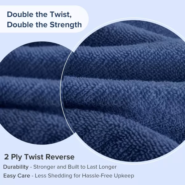 Comfort Spaces Towel Set for Bathroom 12 Piece Luxury Bath Towel Set 4 Hand Towel for Bathroom 4 Washcloth 4 Large Bath Pink Towel Sets 100 Cotton Quick Dry Towel Zero Twist Soft Lightweight BlushIndigo