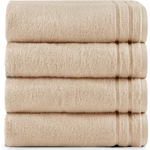 Comfort Spaces Towel Set for Bathroom 12 Piece Luxury Bath Towel Set 4 Hand Towel for Bathroom 4 Washcloth 4 Large Bath Pink Towel Sets 100 Cotton Quick Dry Towel Zero Twist Soft Lightweight BlushBeige