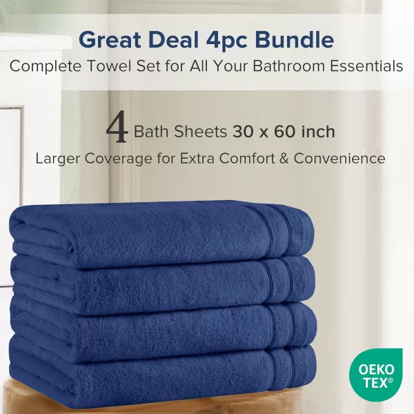 Comfort Spaces Towel Set for Bathroom 12 Piece Luxury Bath Towel Set 4 Hand Towel for Bathroom 4 Washcloth 4 Large Bath Pink Towel Sets 100 Cotton Quick Dry Towel Zero Twist Soft Lightweight BlushIndigo
