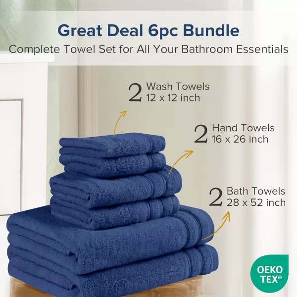 Comfort Spaces Towel Set for Bathroom 12 Piece Luxury Bath Towel Set 4 Hand Towel for Bathroom 4 Washcloth 4 Large Bath Pink Towel Sets 100 Cotton Quick Dry Towel Zero Twist Soft Lightweight BlushIndigo