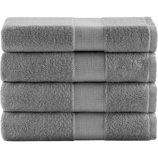 Comfort Spaces Turkish Bathroom Towel Set 6 Piece Luxury Bath Towel Set 2 Hand Towel for Bathroom 2 Washcloth 2 Large Bath Towel Sets Long Staple Soft Quick Dry Towel Set Light GreyCharcoal