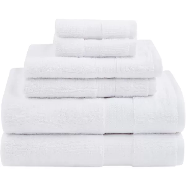 Comfort Spaces Turkish Bathroom Towel Set 6 Piece Luxury Bath Towel Set 2 Hand Towel for Bathroom 2 Washcloth 2 Large Bath Towel Sets Long Staple Soft Quick Dry Towel Set Light GreyWhite
