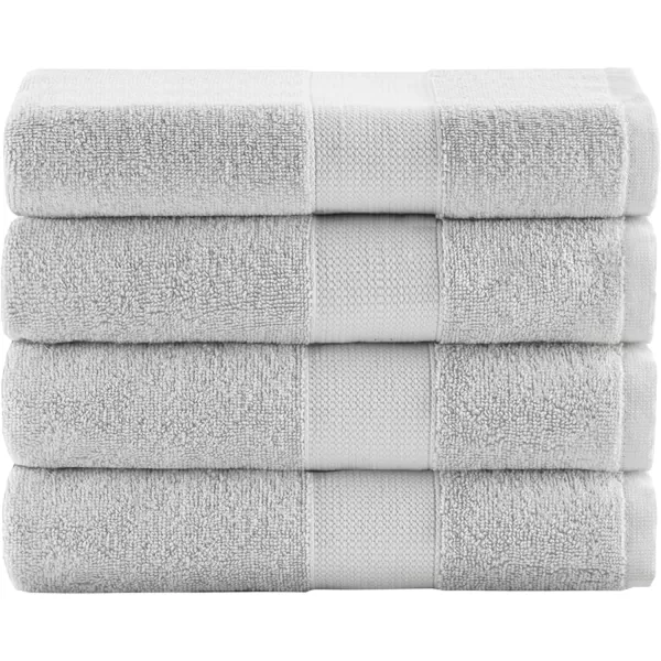Comfort Spaces Turkish Bathroom Towel Set 6 Piece Luxury Bath Towel Set 2 Hand Towel for Bathroom 2 Washcloth 2 Large Bath Towel Sets Long Staple Soft Quick Dry Towel Set Light GreyLight Grey