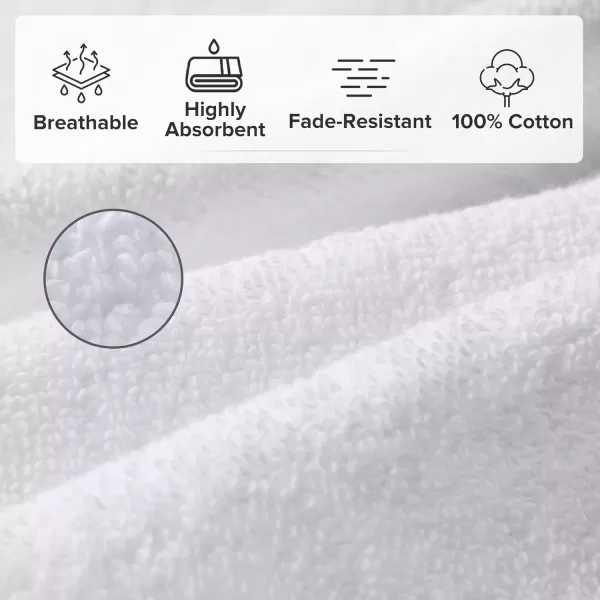 Comfort Spaces Turkish Bathroom Towel Set 6 Piece Luxury Bath Towel Set 2 Hand Towel for Bathroom 2 Washcloth 2 Large Bath Towel Sets Long Staple Soft Quick Dry Towel Set Light GreyWhite