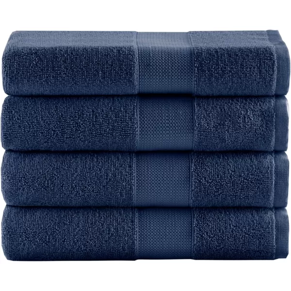 Comfort Spaces Turkish Bathroom Towel Set 6 Piece Luxury Bath Towel Set 2 Hand Towel for Bathroom 2 Washcloth 2 Large Bath Towel Sets Long Staple Soft Quick Dry Towel Set Light GreyNavy
