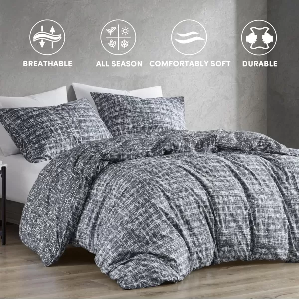 Comfort Spaces Twin Comforter Set  Blue Dorm Bedding for All Season Ultra Soft 2 Pieces Reversible Comforter with 1 Matching ShamEasy Care Machine Washable TwinTwin XLGrey