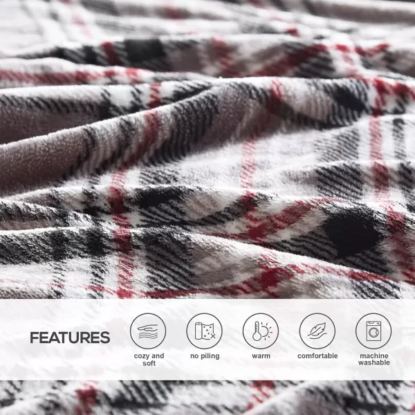 Comfort Spaces Ultra Soft and Cozy Sherpa Reversible Throw Blankets for Couch and Bed Plush Fleece Cozy Cover with Fuzzy Faux Fur 50 x 60 in Fair Isle GreyGrey Plaid
