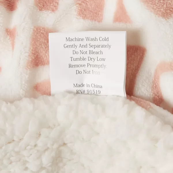 Comfort Spaces Ultra Soft and Cozy Sherpa Reversible Throw Blankets for Couch and Bed Plush Fleece Cozy Cover with Fuzzy Faux Fur 50 x 60 in Fair Isle GreyBlush Lattice