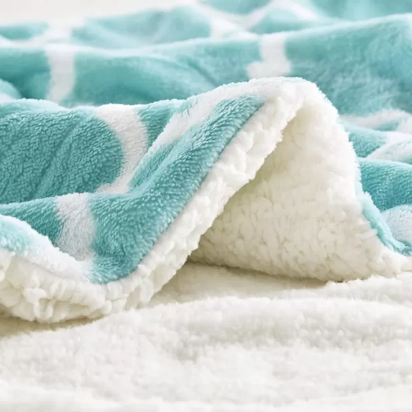 Comfort Spaces Ultra Soft and Cozy Sherpa Reversible Throw Blankets for Couch and Bed Plush Fleece Cozy Cover with Fuzzy Faux Fur 50 x 60 in Fair Isle GreyAqua Ogee