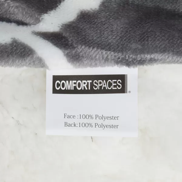 Comfort Spaces Ultra Soft and Cozy Sherpa Reversible Throw Blankets for Couch and Bed Plush Fleece Cozy Cover with Fuzzy Faux Fur 50 x 60 in Fair Isle GreyGrey Ogee