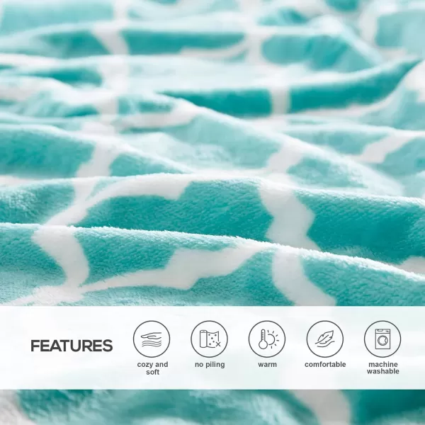 Comfort Spaces Ultra Soft and Cozy Sherpa Reversible Throw Blankets for Couch and Bed Plush Fleece Cozy Cover with Fuzzy Faux Fur 50 x 60 in Fair Isle GreyAqua Ogee