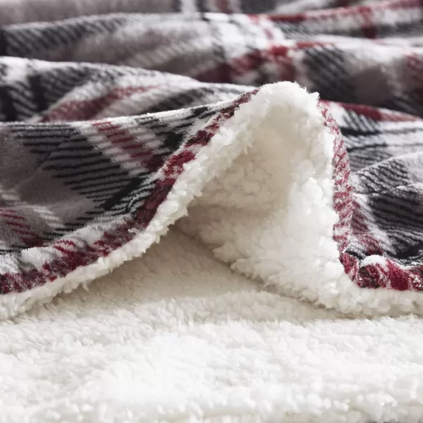 Comfort Spaces Ultra Soft and Cozy Sherpa Reversible Throw Blankets for Couch and Bed Plush Fleece Cozy Cover with Fuzzy Faux Fur 50 x 60 in Fair Isle GreyGrey Plaid