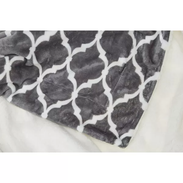 Comfort Spaces Ultra Soft and Cozy Sherpa Reversible Throw Blankets for Couch and Bed Plush Fleece Cozy Cover with Fuzzy Faux Fur 50 x 60 in Fair Isle GreyGrey Ogee