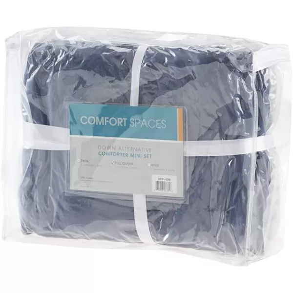 Comfort Spaces Vixie Reversible Comforter Set  Trendy Vibrant Color with Geometric Quilted Cover Lightweight All Season Down Alternative Cozy Bedding Sham NavyCharcoal TwinTwin XL 2 pieceNavyCharcoal