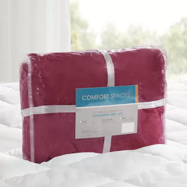Comfort Spaces Vixie Reversible Comforter Set  Trendy Vibrant Color with Geometric Quilted Cover Lightweight All Season Down Alternative Cozy Bedding Sham NavyCharcoal TwinTwin XL 2 pieceRedNavy