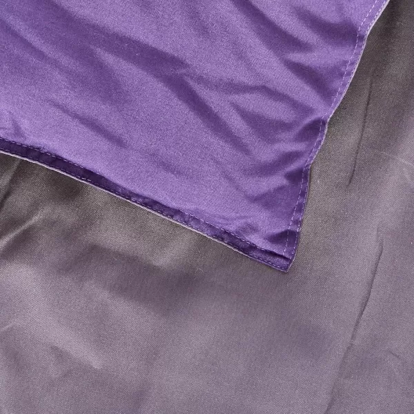 Comfort Spaces Vixie Reversible Comforter Set  Trendy Vibrant Color with Geometric Quilted Cover Lightweight All Season Down Alternative Cozy Bedding Sham NavyCharcoal TwinTwin XL 2 piecePurpleCharcoal