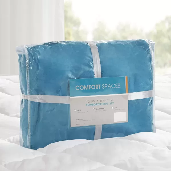 Comfort Spaces Vixie Reversible Comforter Set  Trendy Vibrant Color with Geometric Quilted Cover Lightweight All Season Down Alternative Cozy Bedding Sham NavyCharcoal TwinTwin XL 2 pieceTealCharcoal