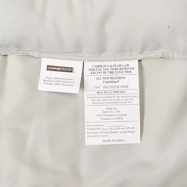 Comfort Spaces Vixie Reversible Comforter Set  Trendy Vibrant Color with Geometric Quilted Cover Lightweight All Season Down Alternative Cozy Bedding Sham NavyCharcoal TwinTwin XL 2 pieceGreyYellow