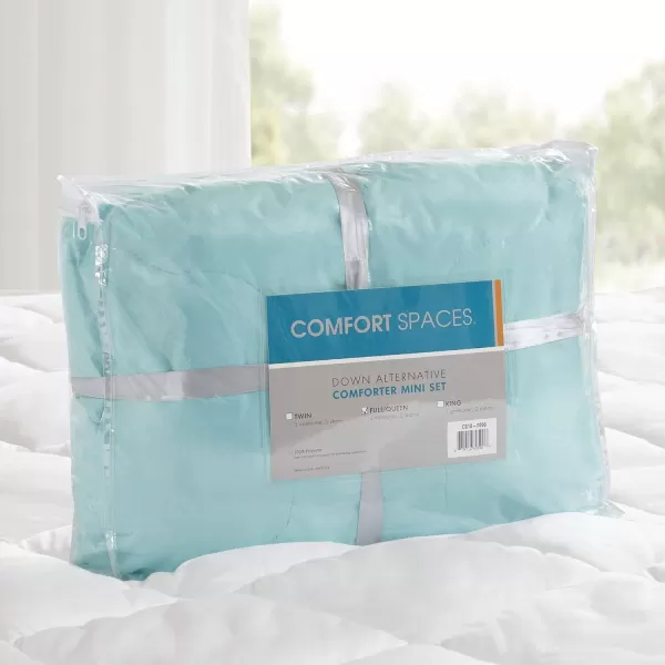 Comfort Spaces Vixie Reversible Comforter Set  Trendy Vibrant Color with Geometric Quilted Cover Lightweight All Season Down Alternative Cozy Bedding Sham NavyCharcoal TwinTwin XL 2 pieceAquaGray