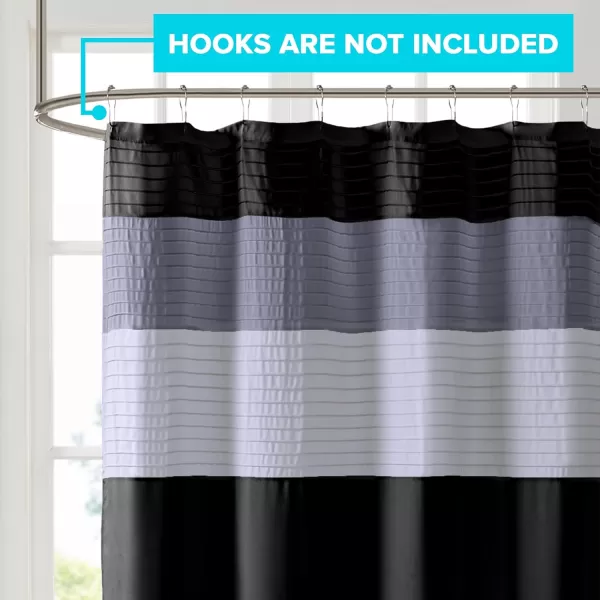 Comfort Spaces Windsor Bathroom Shower Pieced Ruffle Pattern Modern Elegant Microfiber Fabric Bath Curtains 72x72 YellowBlack