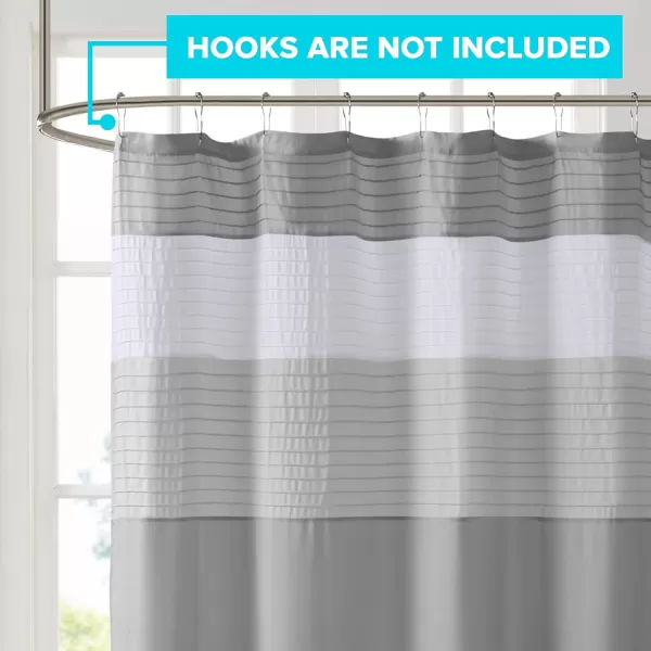 Comfort Spaces Windsor Bathroom Shower Pieced Ruffle Pattern Modern Elegant Microfiber Fabric Bath Curtains 72x72 YellowGrey