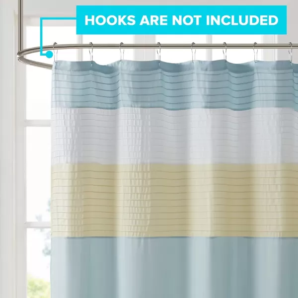 Comfort Spaces Windsor Bathroom Shower Pieced Ruffle Pattern Modern Elegant Microfiber Fabric Bath Curtains 72x72 YellowYellow