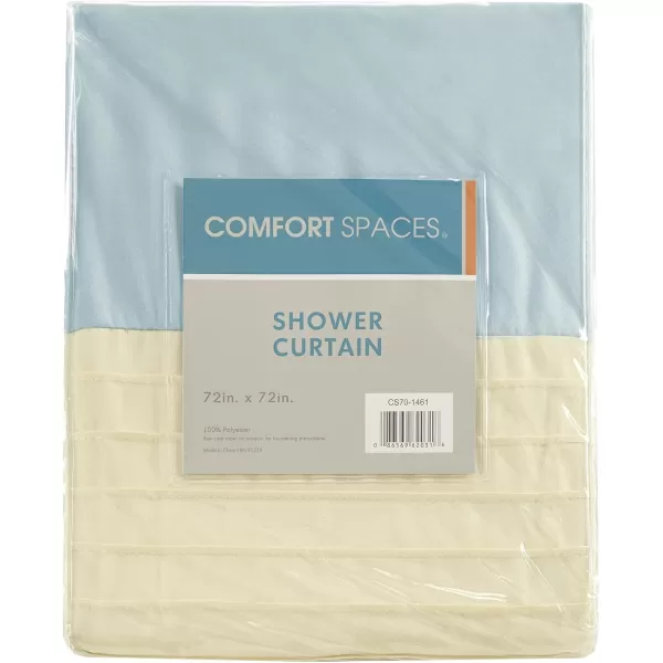 Comfort Spaces Windsor Bathroom Shower Pieced Ruffle Pattern Modern Elegant Microfiber Fabric Bath Curtains 72x72 YellowYellow