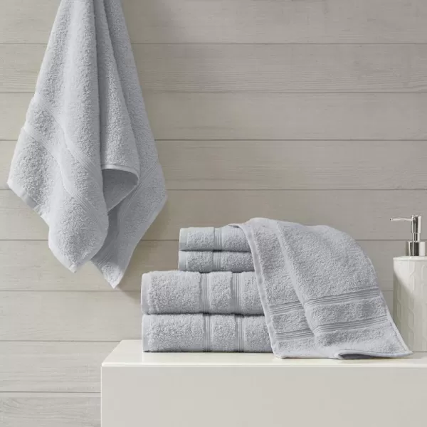 Comfort Spaces 100 Aegean Turkish Cotton Soft Bathroom Towel Set Luxury Hotel ampamp Spa Quality Highly Absorbent Quick Dry Include 2 for Shower 2 Hand ampamp 2 Face Wash MultiSizes Aqua 6 PieceGrey