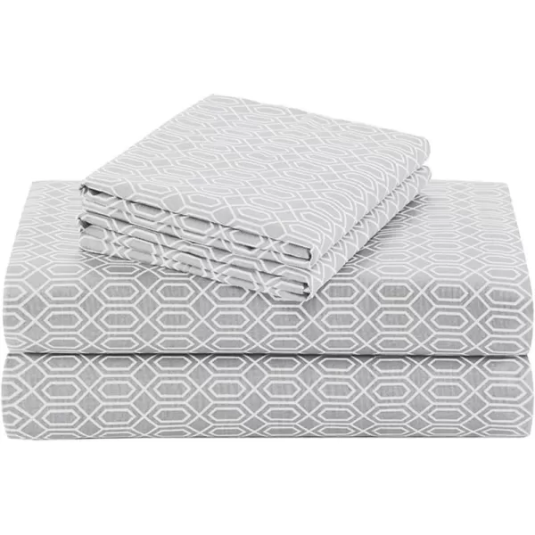 Comfort Spaces 100 Cotton Sheets Queen Breathable ampamp Soft Cotton Sheets Naturally Cool Cotton Bed Sheets with 14quot Elastic Pocket Fits up to 16quot Mattress All Seasons Sheet Set Sage Green 4 PieceDiamond Grey