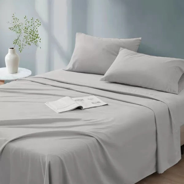 Comfort Spaces 100 Cotton Sheets Queen Breathable ampamp Soft Cotton Sheets Naturally Cool Cotton Bed Sheets with 14quot Elastic Pocket Fits up to 16quot Mattress All Seasons Sheet Set Sage Green 4 PieceGrey