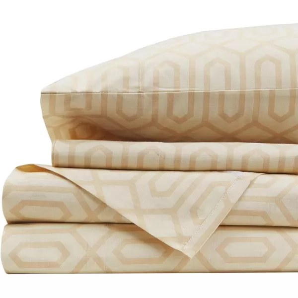 Comfort Spaces 100 Cotton Sheets Queen Breathable ampamp Soft Cotton Sheets Naturally Cool Cotton Bed Sheets with 14quot Elastic Pocket Fits up to 16quot Mattress All Seasons Sheet Set Sage Green 4 PieceDiamond Tan