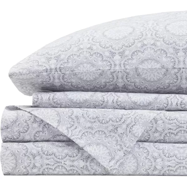 Comfort Spaces 100 Cotton Sheets Queen Breathable ampamp Soft Cotton Sheets Naturally Cool Cotton Bed Sheets with 14quot Elastic Pocket Fits up to 16quot Mattress All Seasons Sheet Set Sage Green 4 PieceAdelia Gray