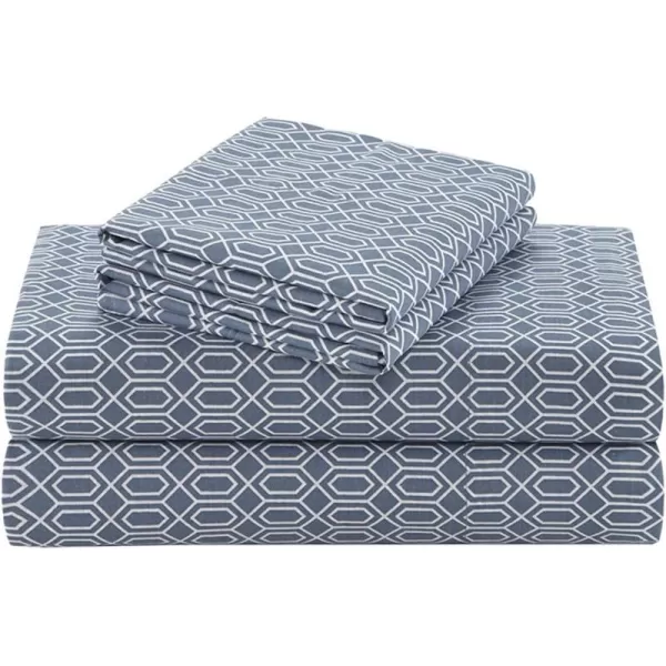 Comfort Spaces 100 Cotton Sheets Queen Breathable ampamp Soft Cotton Sheets Naturally Cool Cotton Bed Sheets with 14quot Elastic Pocket Fits up to 16quot Mattress All Seasons Sheet Set Sage Green 4 PieceDiamond Blue