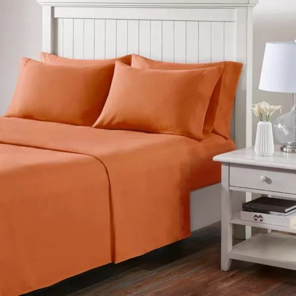 Comfort Spaces CS200118 Microfiber Set 14quot Deep Pocket Wrinkle Resistant All Around ElasticYearRound Cozy Bedding Sheet6 pcs Matching Pillow Cases Queen AquaOrange