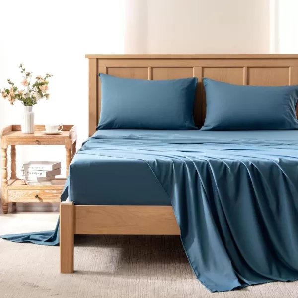 Comfort Spaces Coolmax Moisture Wicking Sheet Set Super Soft Fade Resistant 16quot Deep Pocket All Around Elastic  Warm Weather Cooling Sheets For Night Sweats Queen Charcoal 4 PieceTeal