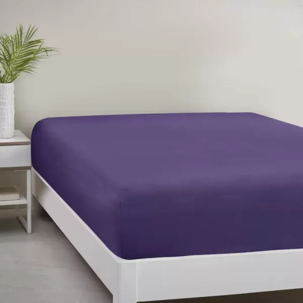 Comfort Spaces Microfiber Bed Sheets Set 14quot Deep Pocket Wrinkle Resistant All Around Elastic  YearRound Cozy Bedding Fitted Sheet ONLY Queen BlackViolet