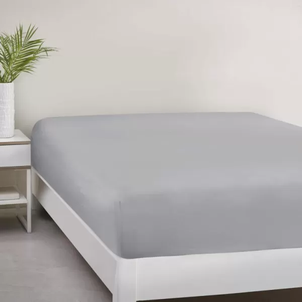 Comfort Spaces Microfiber Bed Sheets Set 14quot Deep Pocket Wrinkle Resistant All Around Elastic  YearRound Cozy Bedding Fitted Sheet ONLY Queen BlackLight Grey