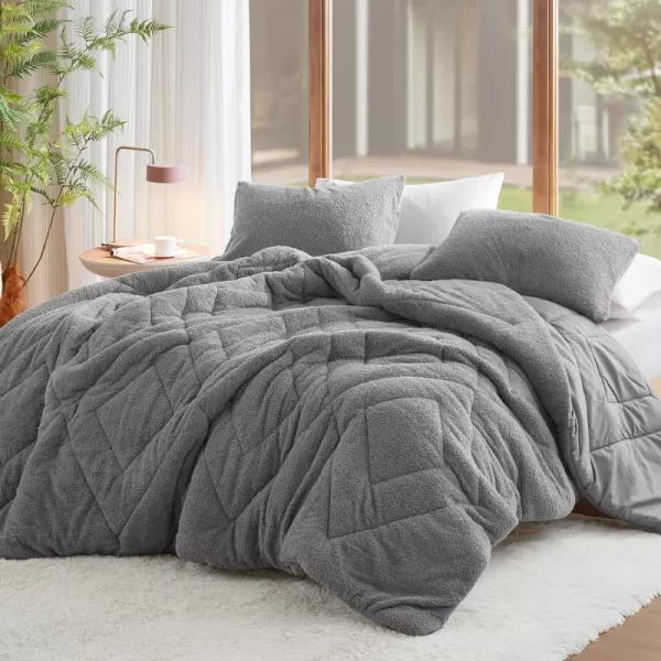 Comfort Spaces Queen Comforter Set Reversible FeatherSoft Plush Comforters for Queen Size Bed All Season Diamond Quilted Microfiber Comforters Queen Size Bedding Set FullQueen Blue 3 PieceGrey