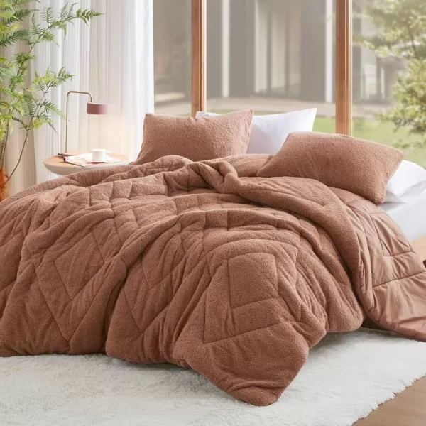Comfort Spaces Queen Comforter Set Reversible FeatherSoft Plush Comforters for Queen Size Bed All Season Diamond Quilted Microfiber Comforters Queen Size Bedding Set FullQueen Blue 3 PieceBrown