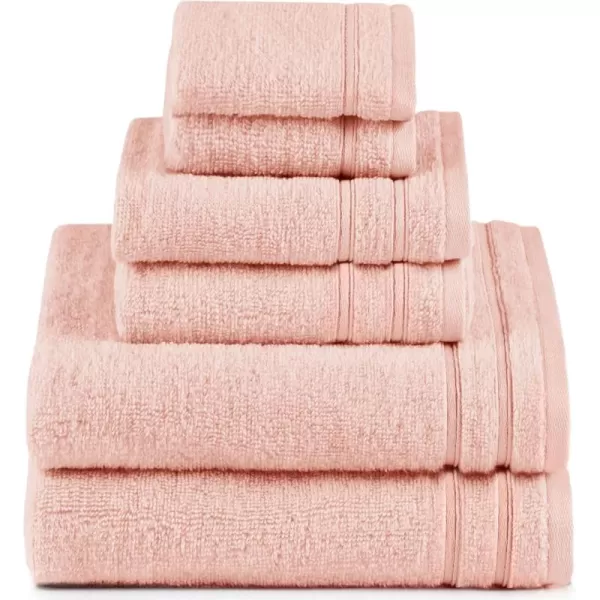 Comfort Spaces Towel Set for Bathroom 12 Piece Luxury Bath Towel Set 4 Hand Towel for Bathroom 4 Washcloth 4 Large Bath Pink Towel Sets 100 Cotton Quick Dry Towel Zero Twist Soft Lightweight BlushBlush